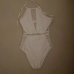 White one piece bathing suit